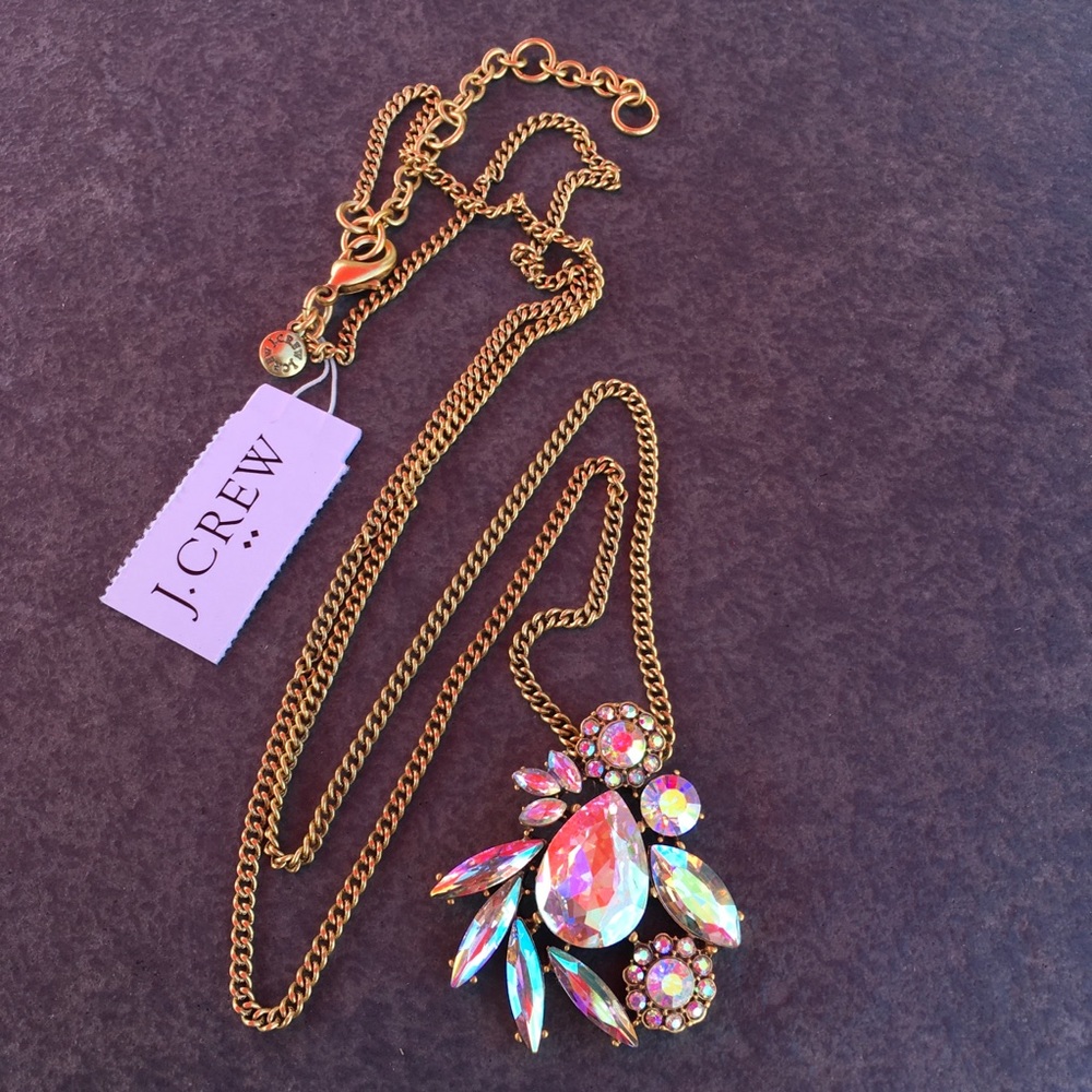 Sale J CREW CLEAR CRYSTAL PENDANT NWT - Picture 5 of 8